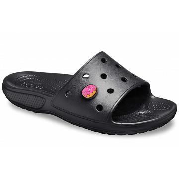 Crocs Classic Men's Slides Black | Australia 1285AHKP